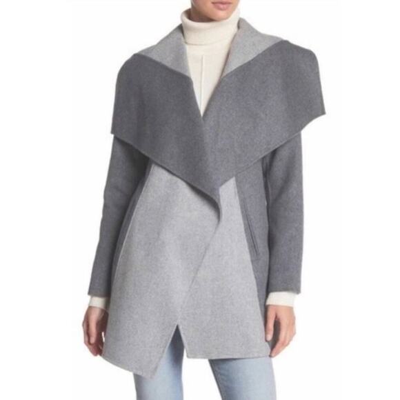 Diane Von Furstenberg Jackets & Blazers - Diane Von Furstenberg Womens XS Shannon Jacket Wool Blend Gray Colorblock Felted